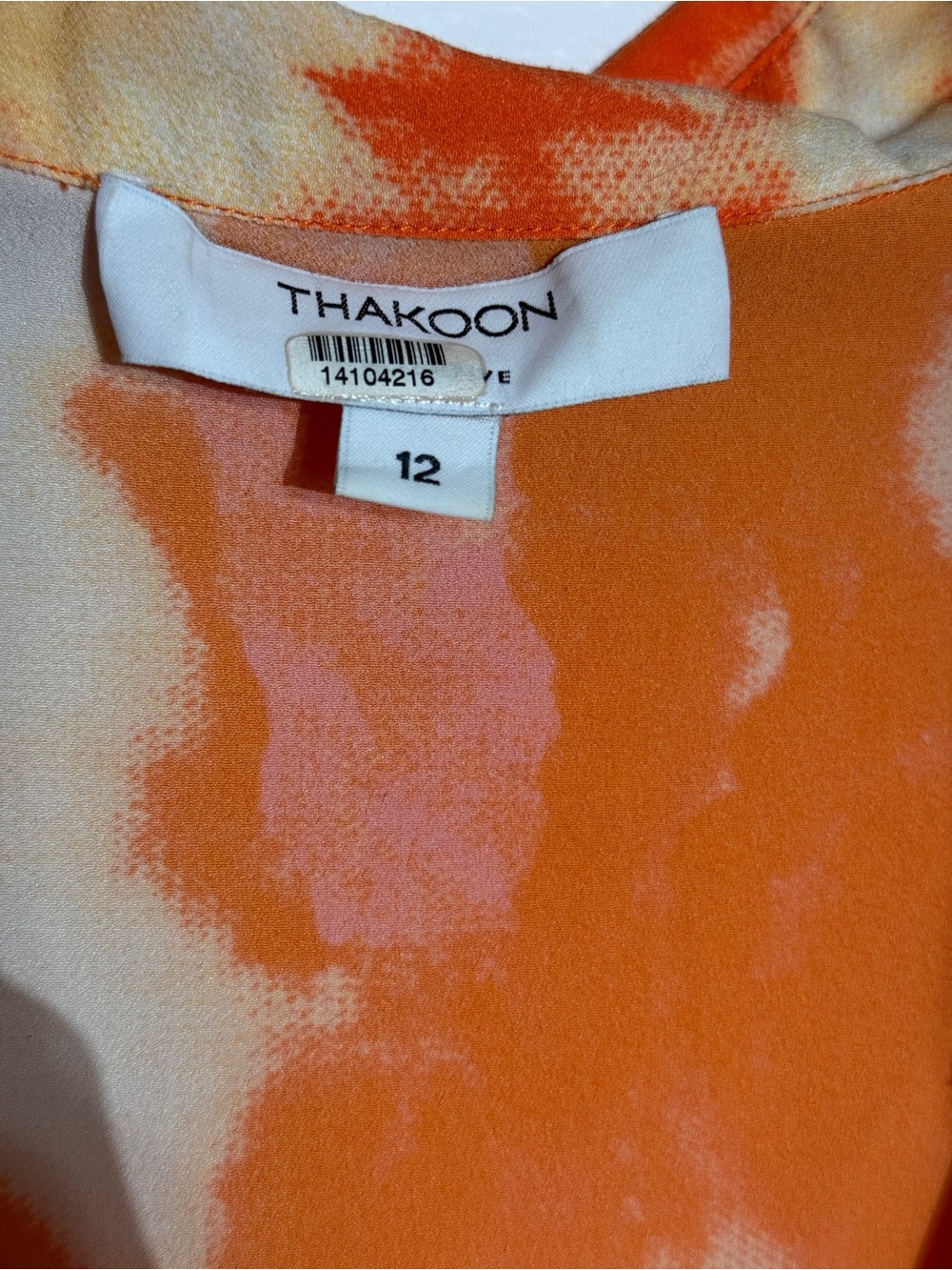 Thakoon x RTR Orange Tie-Dye Short Sleeve Dress - Picture 4 of 6